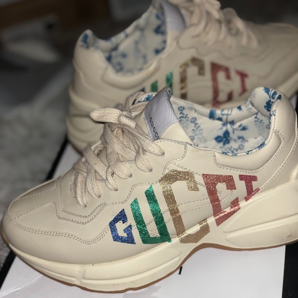 Gucci Cream Multicolor Sneakers - Picture 1 of 6